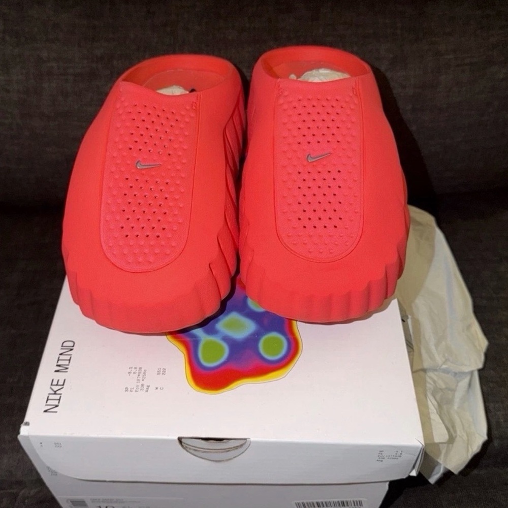 Nike Coral Red Slip-On Sandals Size W9 / M8